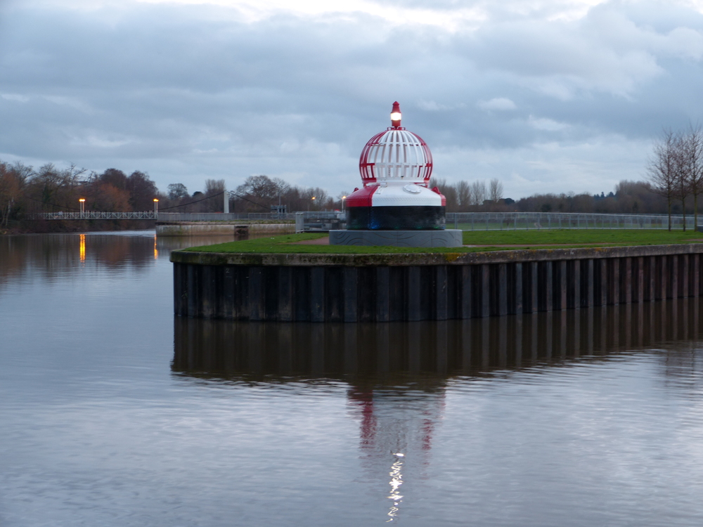 The canal meets the river Exe